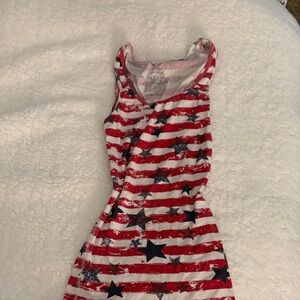 Red and White Striped Star Tank Top